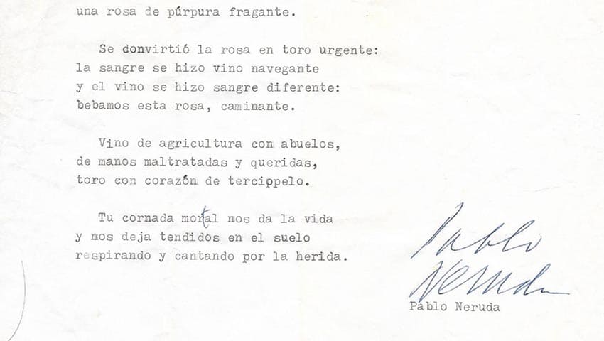 Sangre de toro - Pablo Neruda - Historias Cortas